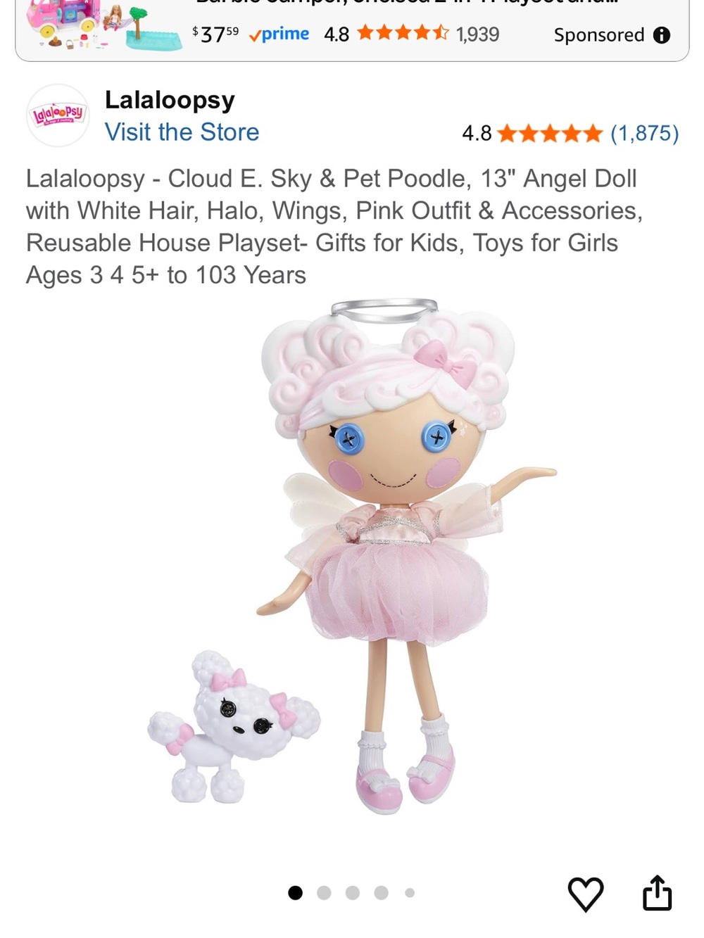 Lalaloopsy Pink Angel - Cloud E. Sky
